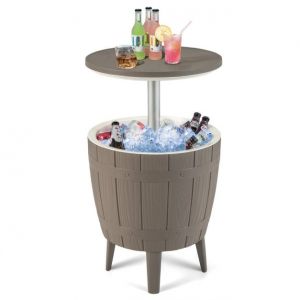 Coast Bar Table - Seau à glace - Matériau PP - 37L - 48 x 58/83 cm - Marron & Blanc