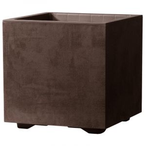 Deroma Bac &agrave; r&eacute;serve d&rsquo;eau marron Brownstone Cubo Millennium - &Oslash; 25 x H 25 cm