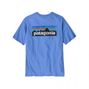 Patagonia T-shirt P-6 Logo Responsibili-Tee à manches courtes bleu clair noir - L