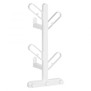 Songmics Porte Manteau Mural, Portant à Vêtements en Forme de Branche, avec 7 Crochets, des Butées Rondes, pour Chapeaux, Sacs, Blanc Perle