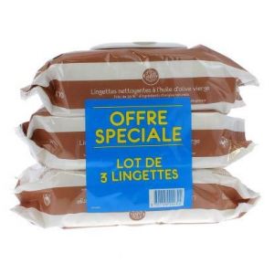 Gifrer Lingettes Nettoyantes &agrave; l'Huile d'Olive Vierge - Lot de 6 paquets de 70 Lingettes
