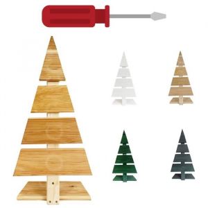 Floranica Décoration de Noël en bois Sapin de Noël DYI Décoration de l'Avent 59x27 cm Naturel