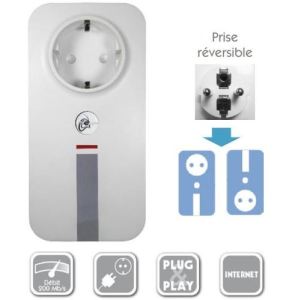 Image de Omenex At Home 491711 - Adaptateur CPL Netsocket 200 Duo Socket Thesys