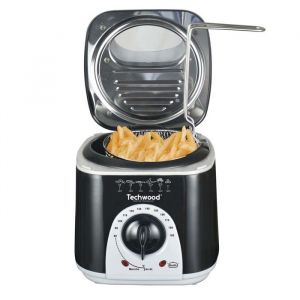 Techwood Friteuse TFF-86 1L 950W - 2 en 1 Fondue Bac &agrave; huile de capacit&eacute; 1L - coloris Noir