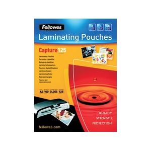 Fellowes 25 pochettes de plastification à chaud Capture format A5 (125 µ)