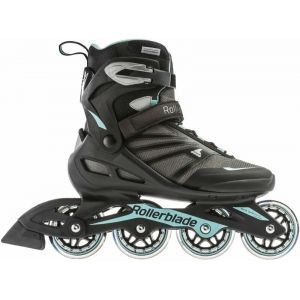 Rollerblade Zétrablade Rollers en Ligne pour Femmes, Noir/Bleu Clair, 255
