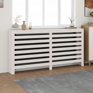VidaXL Cache-radiateur Blanc 169x19x84 cm Bois massif de pin Blanc