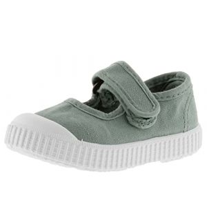 Victoria 136605-KIDS Ballerine 1915 Toile TEINTÉE DREC & Scratch Plateau Mixte Enfant Jade 22