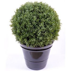 Image de Pegane Plante artificielle haute gamme Spécial extérieur / Buis boule artificiel - Dim : H.89 x D.65 cm