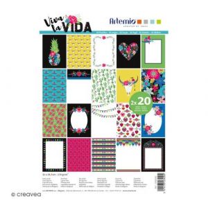 Artémio Papier Scrapbooking 21 x 29,7 cm - Viva la Vida - 40 feuilles