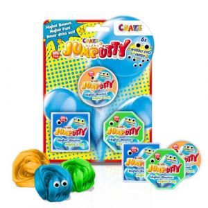 CRAZE JUMPUTTY Argile &agrave; modeler 3 x 15 g Jeu de balle qui rebondit de la p&acirc;te &agrave; modeler intelligente, 3 bo&icirc;tes de 15 g en bleu, vert et jaune