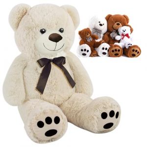 Monzana Ours en peluche 98cm Cheapo Cr&egrave;me grand nounours jouet teddy bear enfant id&eacute;e cadeau gros doudou
