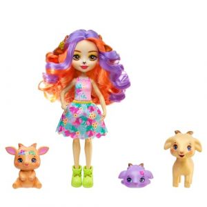 Enchantimals-Famille de Golita Chèvre-Poupée et 3 figurines chèvres HXC00