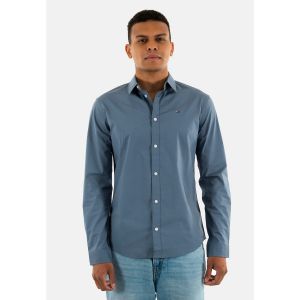 Tommy Jeans Homme TJM Original Stretch Shirt Dm0dm04405 Chemise L/S, Grey (Blue Moment), XXL EU