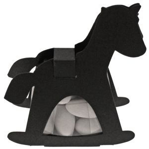 Ruedelafete Ballotin CHEVAL A BASCULE avec plexi, en Noir