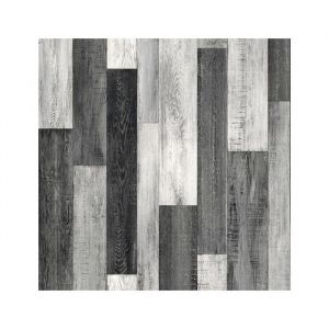 Décoweb Sol Vinyle Link Plus - Imitation parquet noir et blanc - Surface brillante - de 3m x 4m