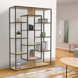 Idmarket Etagère bibliothèque DETROIT avec 11 compartiments design industriel H.143 cm