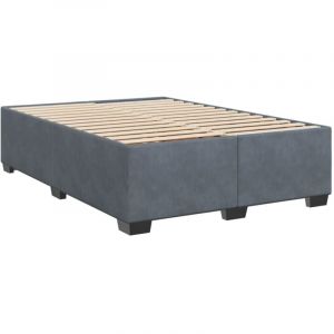 VidaXL Cadre de lit Gris foncé 160 x 200 cm Velours
