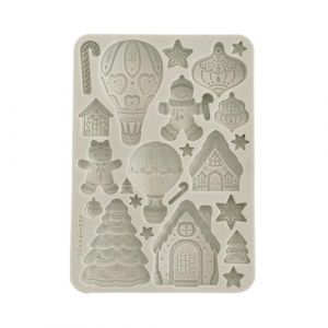 Stamperia - Silicon Mould A5 for Scrapbooking, Bullet Journals and More, Non-Stick Surface, Suitable for Air-Dry Clay, Resin and More, Perfect for Crafts and Gifting (Candy Christmas, Gingerbreads)