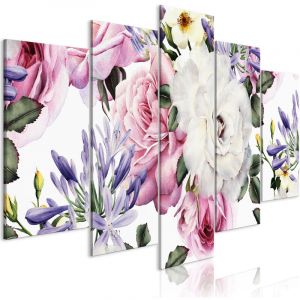 Artgeist Tableau - Rose Composition (5 Parts) Wide Colourful - 200x100