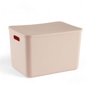 Panier de rangement avec couvercle plastique 36x26cm