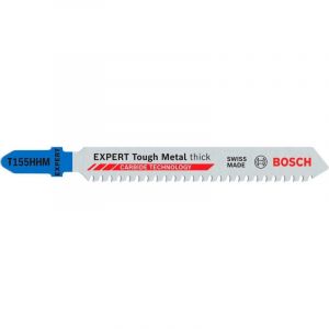 Bosch 3x Lame de scie sauteuse EXPERT Tough Metal Thick T155HHM (pour T&ocirc;les en acier inoxydable, Longueur 92 mm, Professional Accessoire Scie sauteuse)