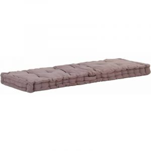 Décoshop26 Coussin de plancher de palette Coton matelas de sol 120x40x7 cm Taupe DEC021815