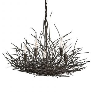 Image de Chandelier Organique Bronze 5x60W E14