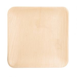 Pap Star Papstar pure, Assiette, Carré, Feuille de palmier, Monotone, DIN EN 13432, Sac en polyéthylène