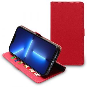 EbestStar Coque Compatible avec iPhone 13 Pro Max Apple Etui Portefeuille Housse PU Cuir Porte-Cartes, Rouge [Phone: 160.8 x 78.1 x 7.65 mm, 6.7'']