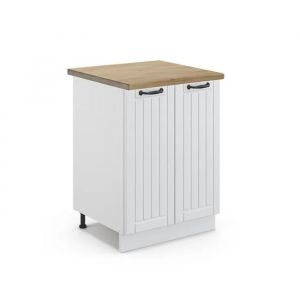 Vicco Meuble Bas De Cuisine Fame-Line, Blanc Campagne, 60 Cm, Pa Chêne