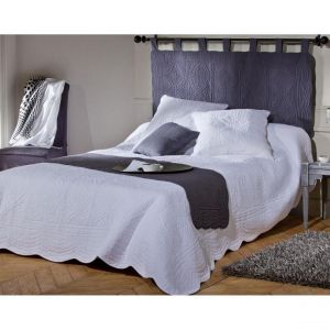 Boutis ou couvre lit uni coton Becquet - Blanc