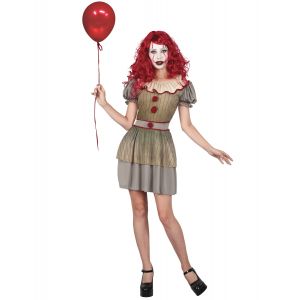 Image de Déguisement clown psycho femme - Couleur Marron - Taille XL