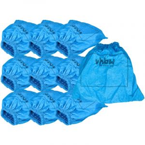 Vhbw 10x Filtre textiles compatible avec Lavor Nilo, GNX 32 Nilo, GSA 300, Pondy aspirateur sec et humide - Sac filtrant, lavable bleu