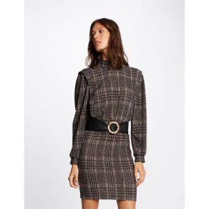 Image de Morgan Robe ajust&eacute;e ceintur&eacute;e &agrave; carreaux