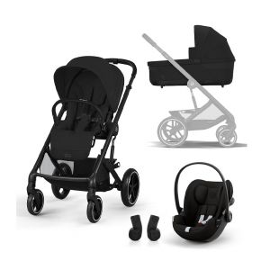Cybex Pack Balios poussette S Lux + nacelle Cot S + siège-auto i-Size cloud G avec connecteurs Moon Black - Noir