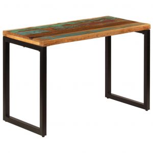 Image de VidaXL Table à dîner 115x55x76 cm Bois de récupération solide et acier