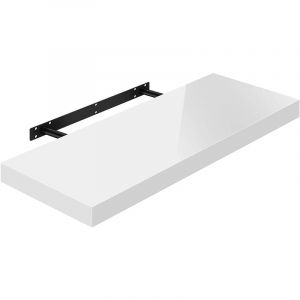 WOLTU Étagère Murale,Tablette Murale, Étagère Flottante, Étagère à Livres, CD DVD, Panneau de Bois, 80x22,9x3,8cm, Blanc RG9480ws