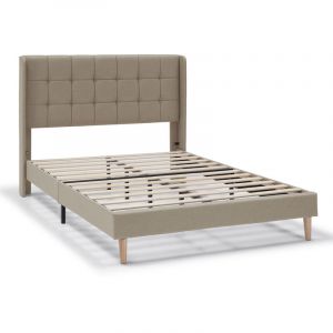 Cadre de lit rembourré 30 cm, 90x190 cm, Beige