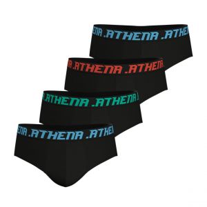 Athena Lot de 4 slips homme My Petits Prix noir en coton