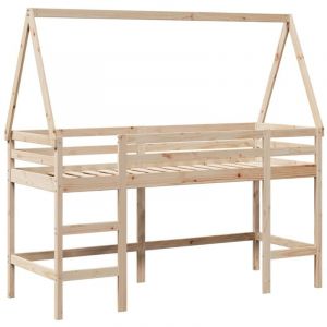 VidaXL Lit superposé avec échelle et toit sans matelas 90x200 cm