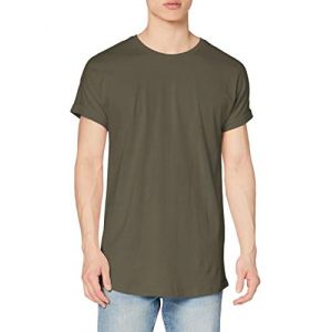 Image de Urban classics Long Shaped Turnup Tee T-Shirt, Vert (Olive 176), XXL Homme