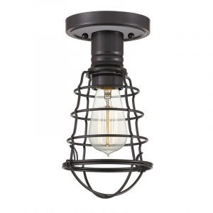 Quoizel Mixon de lampe à plafond E27 40W Steel Bronze palladien l: 13,5 cm b: 14,5 cm Ø14,5 cm