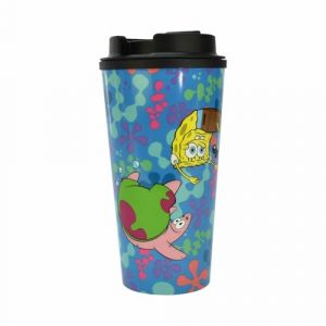 SpongeBob Squarepants Gobelet isotherme Bob l'éponge, 450 ml, Gobelet avec Bob l'éponge et Patrick, Idée cadeau pour les fans de Bikini Bottom, Offizielles Merch