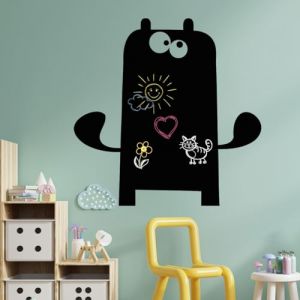 Ambiance Sticker Ardoise Tableau Noir - Stickers Muraux Adhésif Effaçable - Monstre 1 - H25 x L25 cm