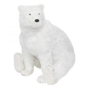 Déco de Noël Ours Blanc géant assis H 74 cm