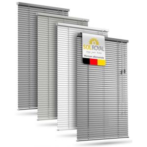Sol Royal Store V&eacute;nitien sans Percage Aluminium 80x130 cm &ndash; Lamelles 25 mm &ndash; Store &agrave; Lamelles sans Percer &ndash; Argent Brillant &ndash; JA2