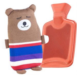 Pearl Bouillotte classique en caoutchouc avec housse nounours - 1 litre