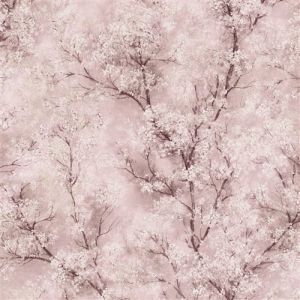 Profhome Papier peint floral 374204 papier peint intissé lisse au style aquarelle scintillant rose brun blanc 5,33 m2 rose