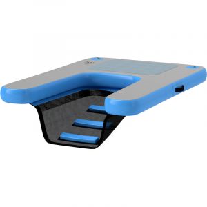 Pawhut Rampe gonflable de radeau pour chien - avec surface antidérapante - 120 x 90 x 10 cm - bleu et gris